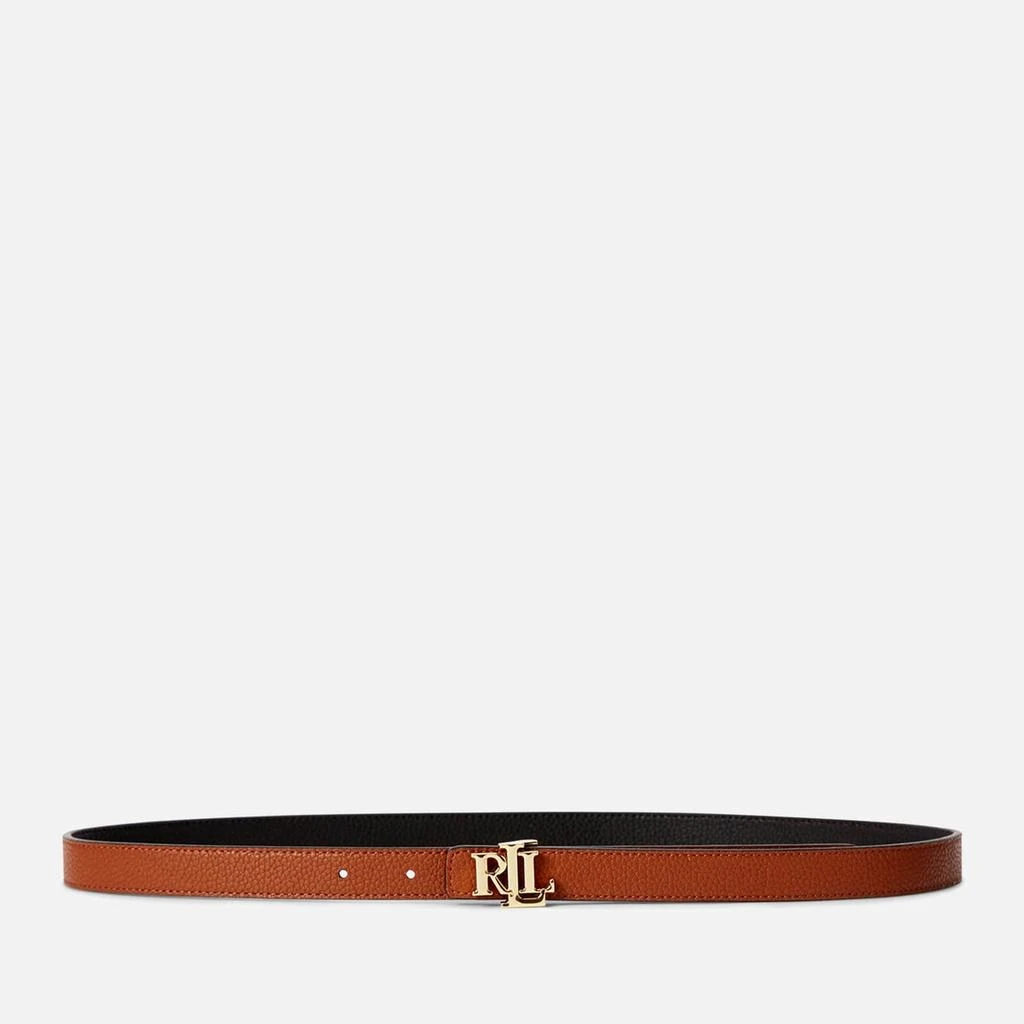 商品Ralph Lauren|Lauren Ralph Lauren Women's Reversible 20 Skinny Belt - Black/Lauren Tan,价格¥869,第3张图片详细描述