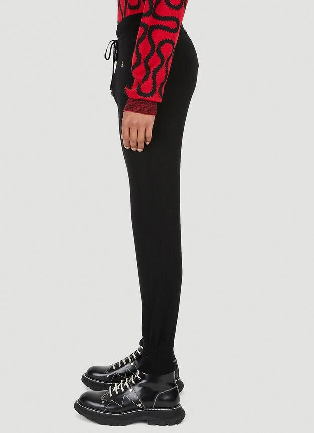 商品Vivienne Westwood|Logo Patch Knitted Track Pants in Black,价格¥948,第3张图片详细描述