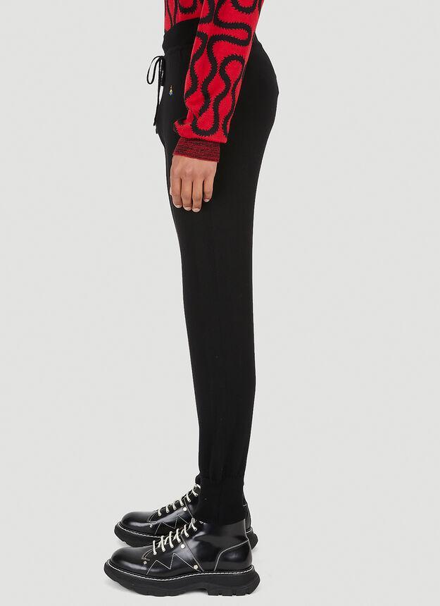 商品Vivienne Westwood|Logo Patch Knitted Track Pants in Black,价格¥1066,第5张图片详细描述
