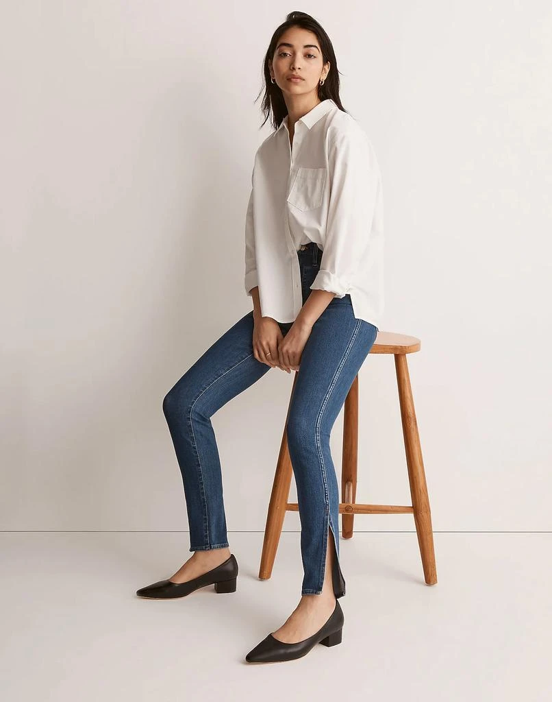 商品Madewell|11" High-Rise Roadtripper Supersoft Skinny Jeans in Medium Indigo Wash: Slit-Hem Edition,价格¥319,第1张图片