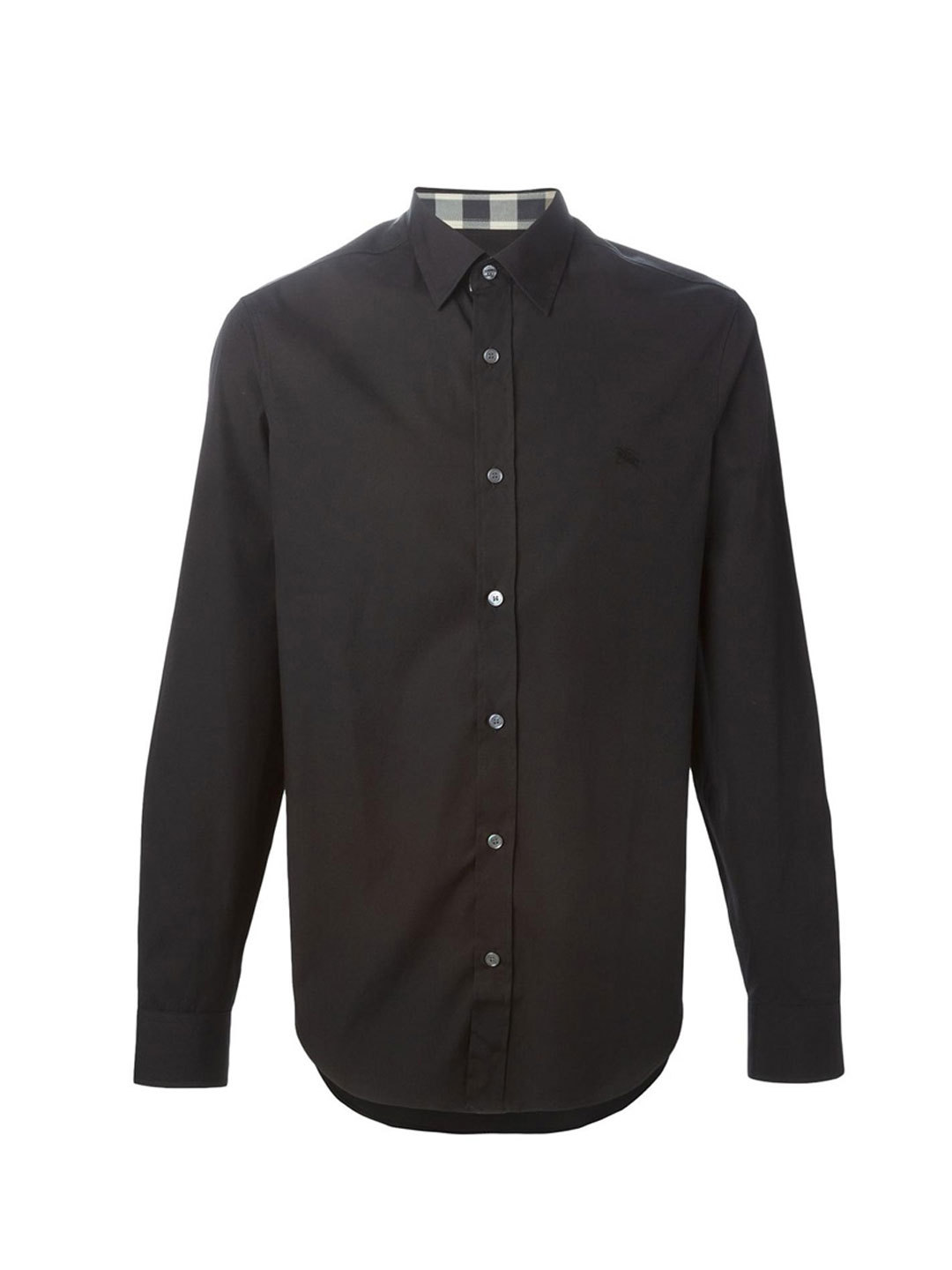 商品Burberry|Burberry 博柏利 男士黑色棉质长袖衬衫 3991162,价格¥1087,第1张图片