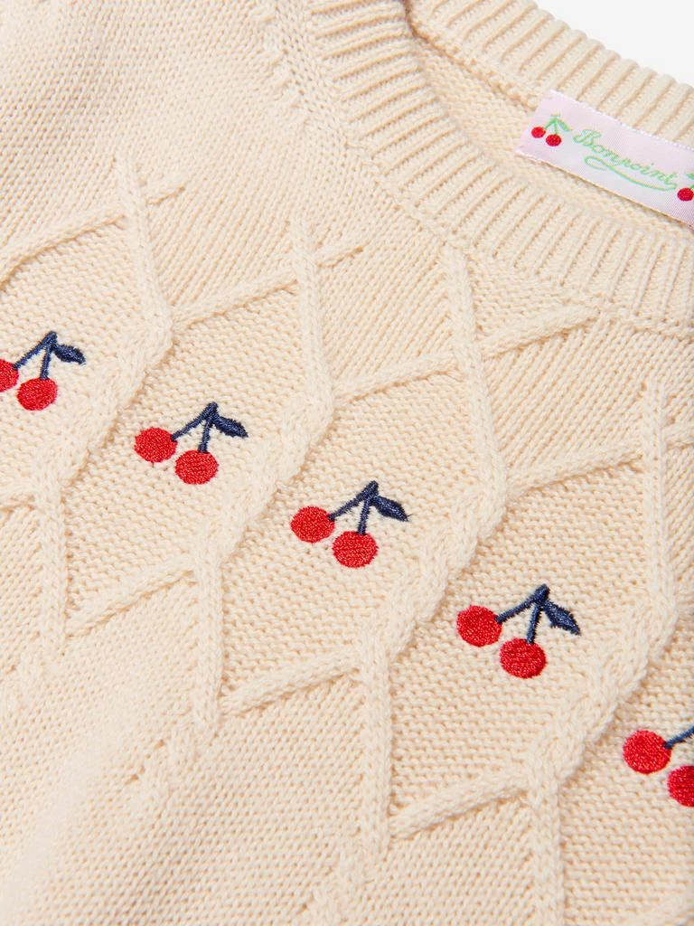 商品Bonpoint|Bonpoint White Girls Cotton And Wool Short Sleeve Jumper,价格¥1410,第3张图片详细描述
