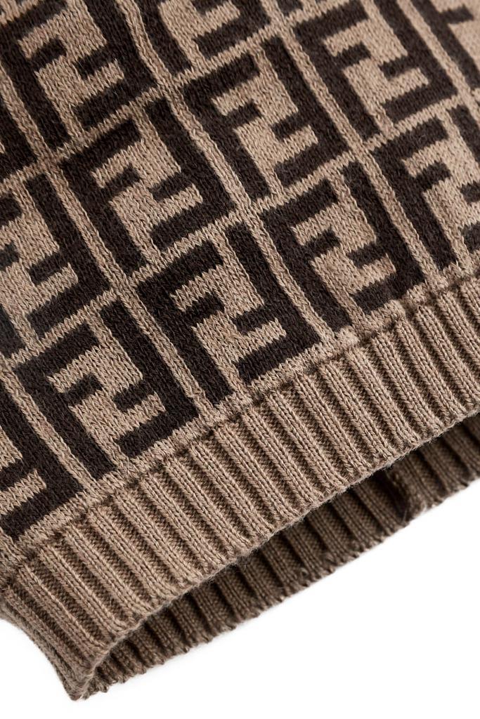 商品Fendi|Fendi  Tan Baby Brown Cotton And Cashmere Bunny Hat,价格¥965,第4张图片详细描述