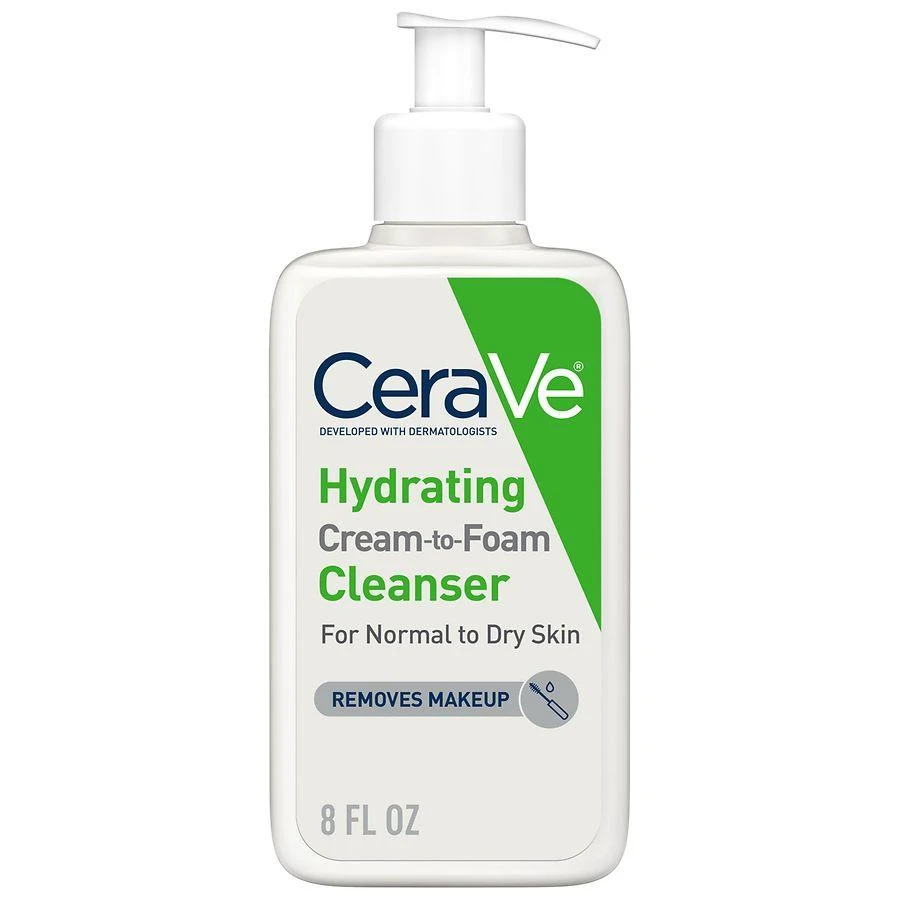 商品CeraVe|Hydrating Cream-to-Foam Face Cleanser, Normal to Dry Skin,价格¥125,第1张图片