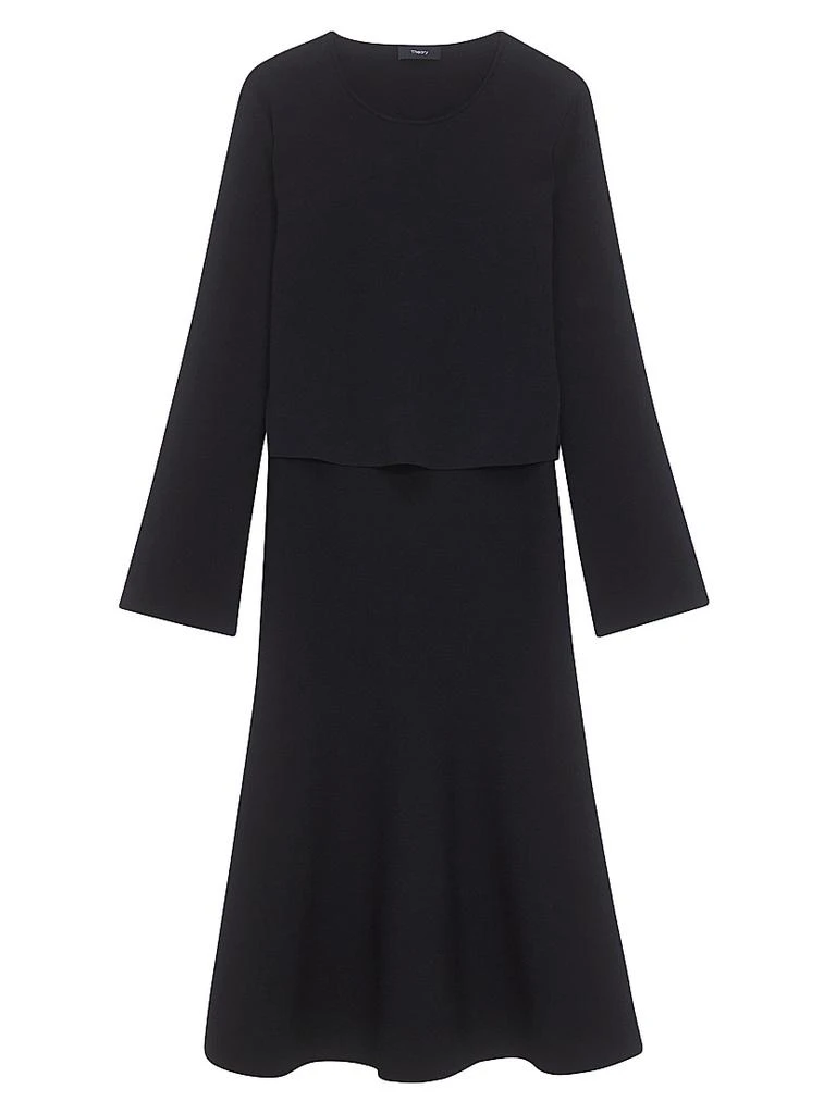 商品Theory|Layered Jersey Midi-Dress,价格¥1754,第1张图片