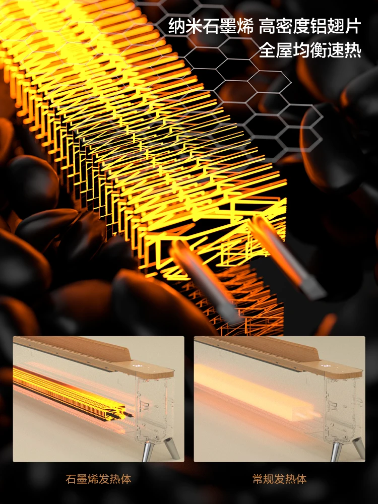 飞利浦石墨烯踢脚线取暖器家用节能电暖气喷雾加湿速热神器暖风机 商品