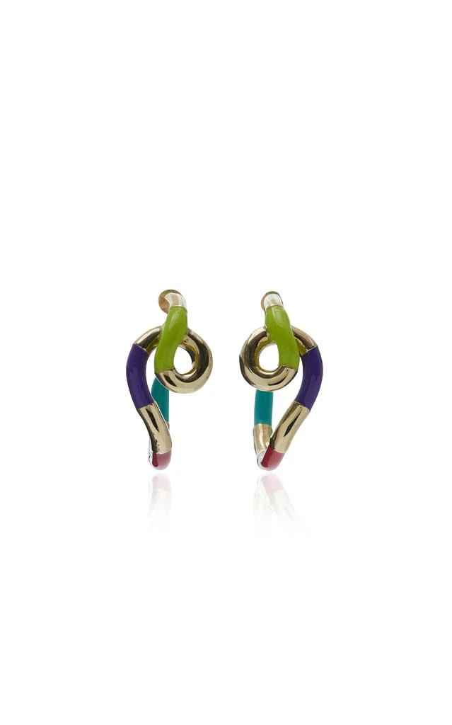 商品Bea Bongiasca|Bea Bongiasca - WOW Mini Enameled 9K Yellow Gold Earrings - Multi - OS - Moda Operandi - Gifts For Her,价格¥8783,第1张图片