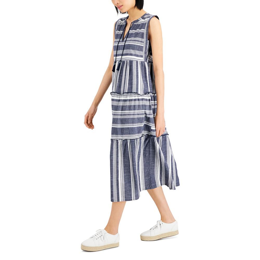 Women's Cotton Sleeveless Midi Dress, Created for Macy's商品第3张图片规格展示