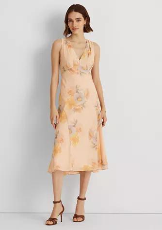 Floral Crinkled Georgette Dress商品第1张图片规格展示