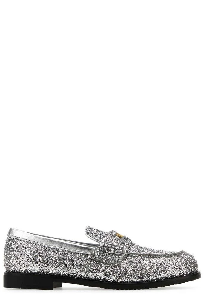 商品Miu Miu|Miu Miu Logo Detailed Slip-On Loafers,价格¥5696,第1张图片