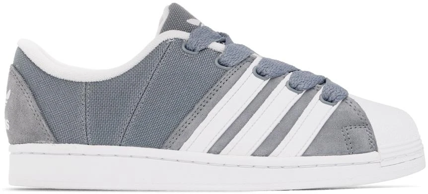 商品Adidas|Gray & White Superstar Supermodified Sneakers,价格¥632,第1张图片