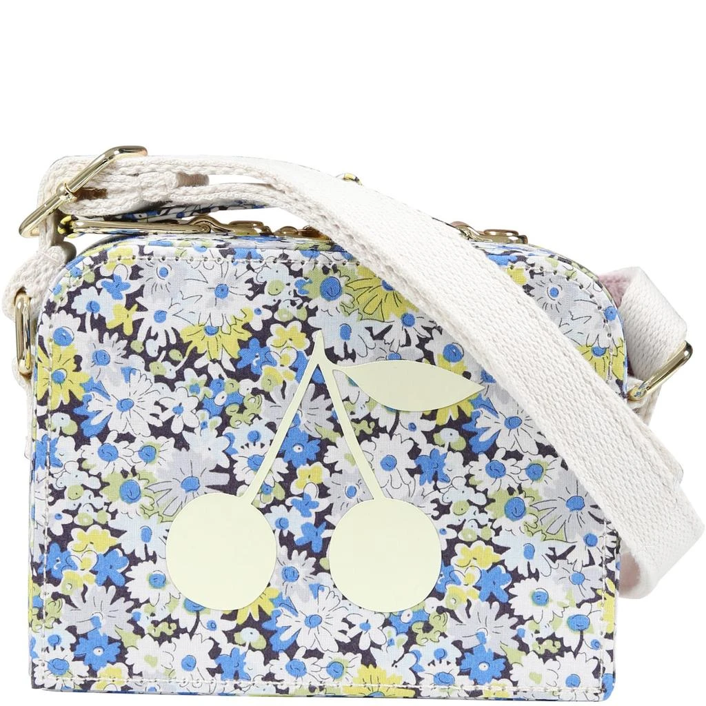 商品Bonpoint|Light Blue Bag For Girl With Floral Pattern,价格¥1189,第1张图片
