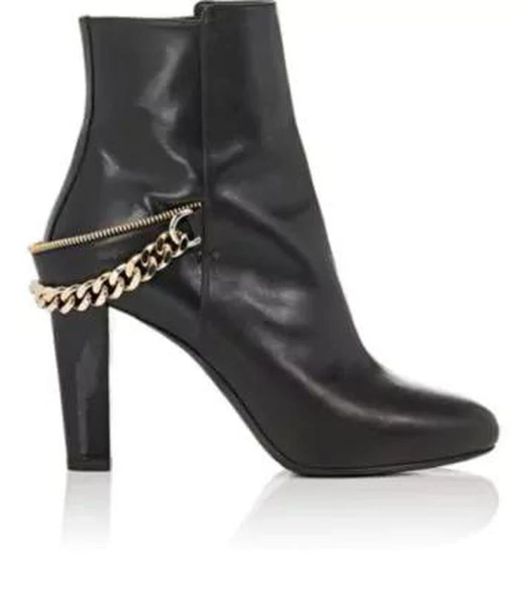 商品Lanvin|Chain-Embellished Leather Ankle Booties,价格¥5722,第1张图片