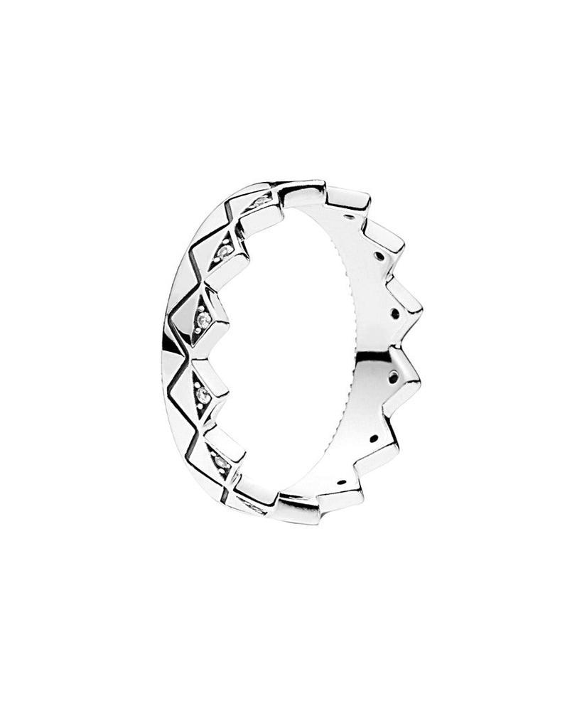 商品PANDORA|Pandora Silver CZ Geometric Crown Ring,价格¥150,第1张图片
