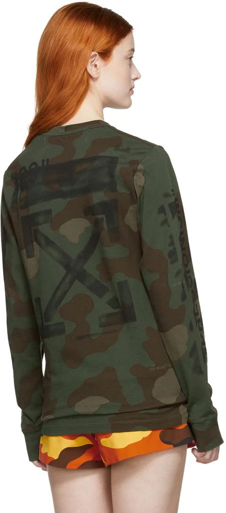 商品Off-White|Green & Brown Camo Stencil Long Sleeve T-Shirt,价格¥2142,第3张图片详细描述