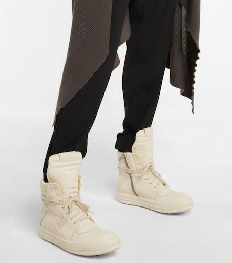 商品Rick Owens|Geobasket leather high-top sneakers,价格¥5499,第4张图片详细描述