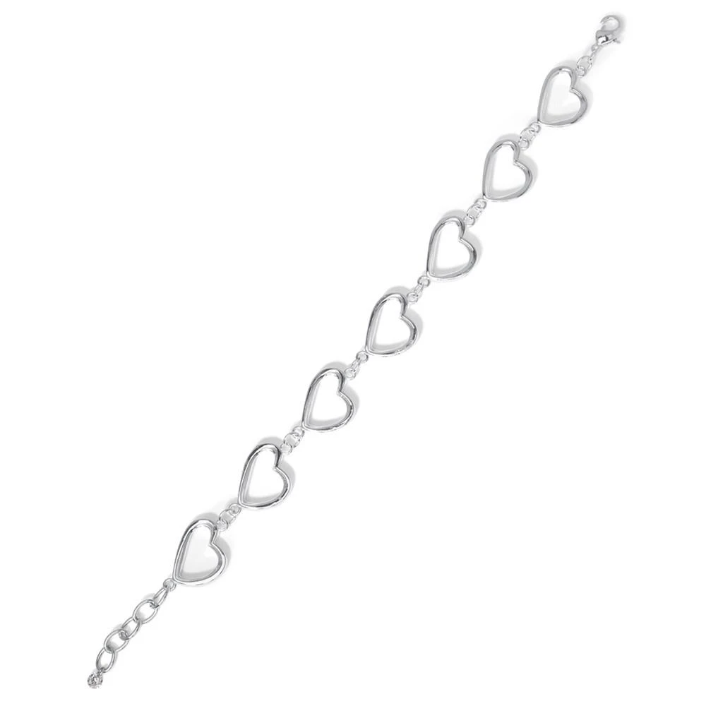 商品Macy's|Heart Link Bracelet in Silver Plate or 18k Gold Plate,价格¥449,第2张图片详细描述