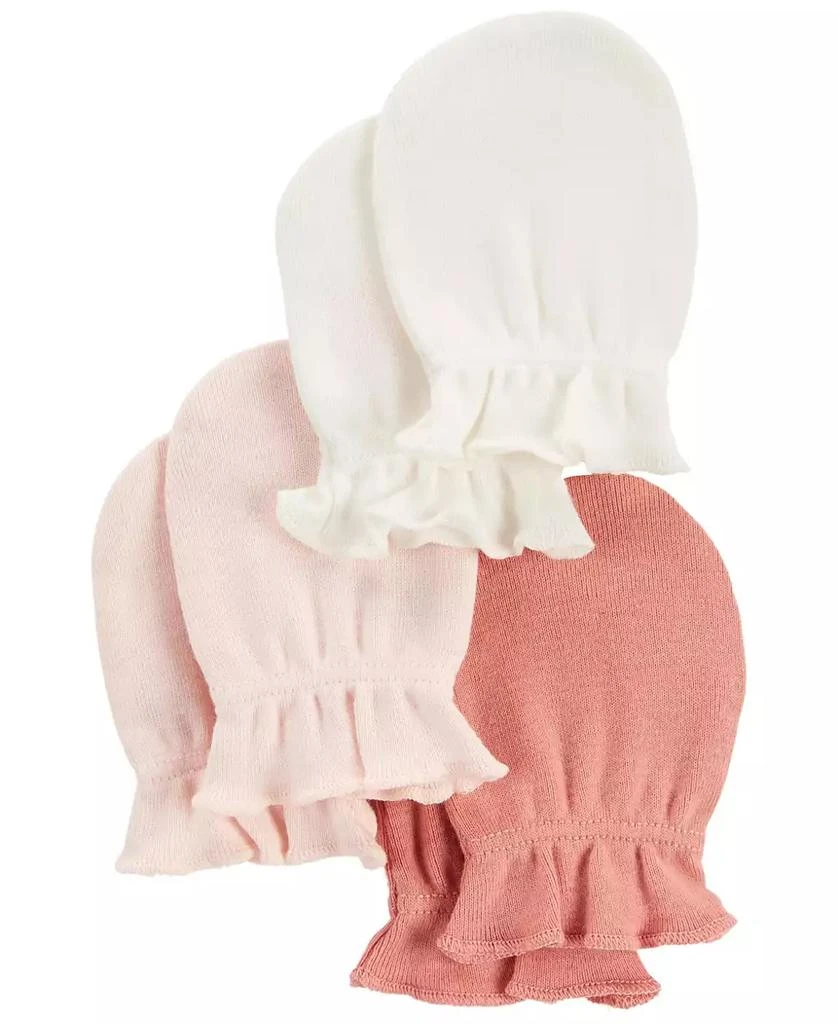 商品Carter's|Baby Girls Scratch Mittens, Pack of 3,价格¥46,第1张图片