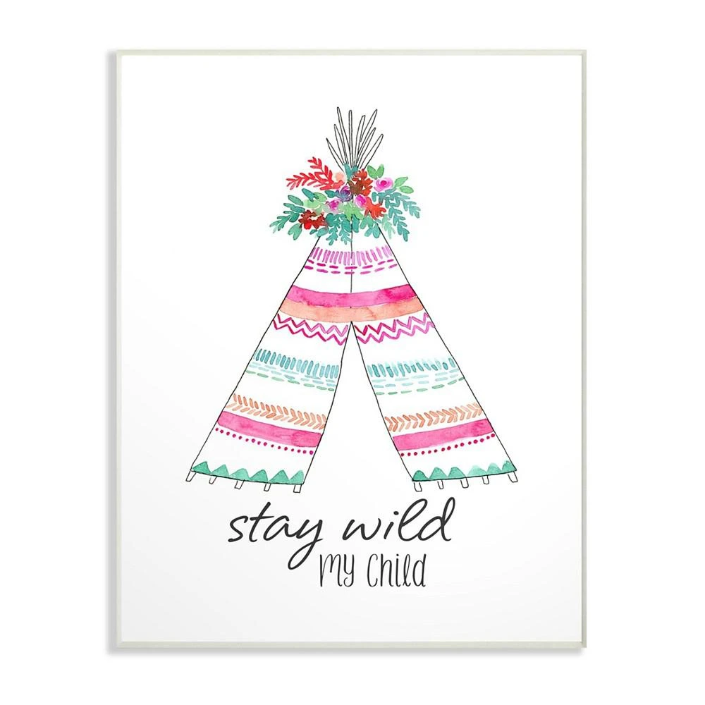 商品Stupell Industries|Stay Wild My Child Tent Wall Plaque Art, 12.5" x 18.5",价格¥374,第1张图片