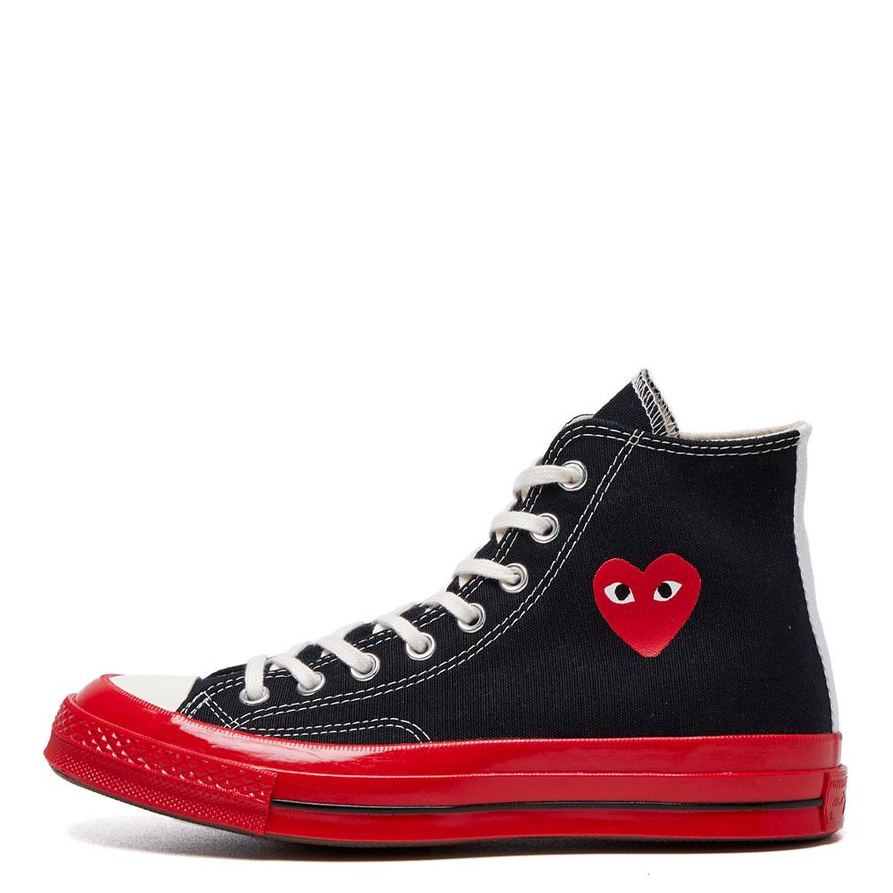 Comme des Garcons Play High Top Converse - Black / Red商品第1张图片规格展示