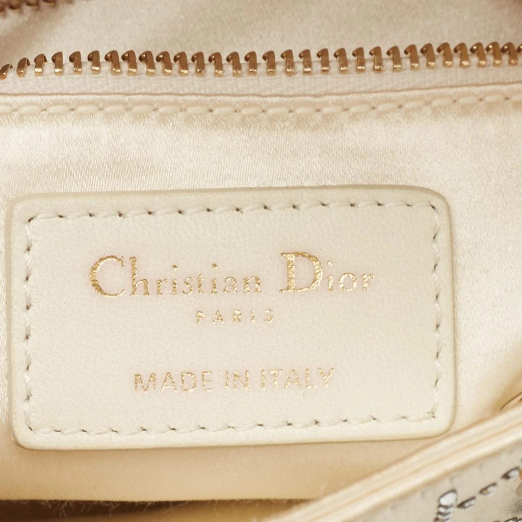 Dior Off White Cannage Satin Mini Crystals Embellished Lady Dior Tote 商品