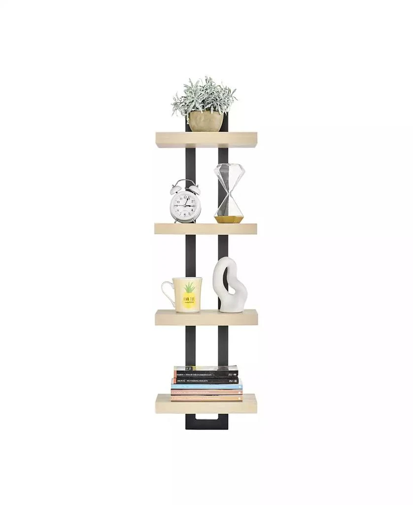 商品Danya B|4-Tier Ladder Bracket Floating Wall Shelves, Black Metal Finish,价格¥406,第2张图片详细描述