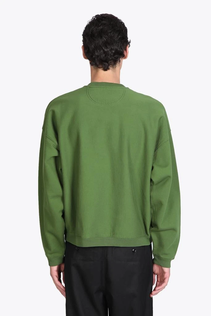 商品STUSSY|Stussy Relaxed Oversized Crew Green Cotton Crewneck Sweatshirt With Front Embroidery,价格¥986,第2张图片详细描述