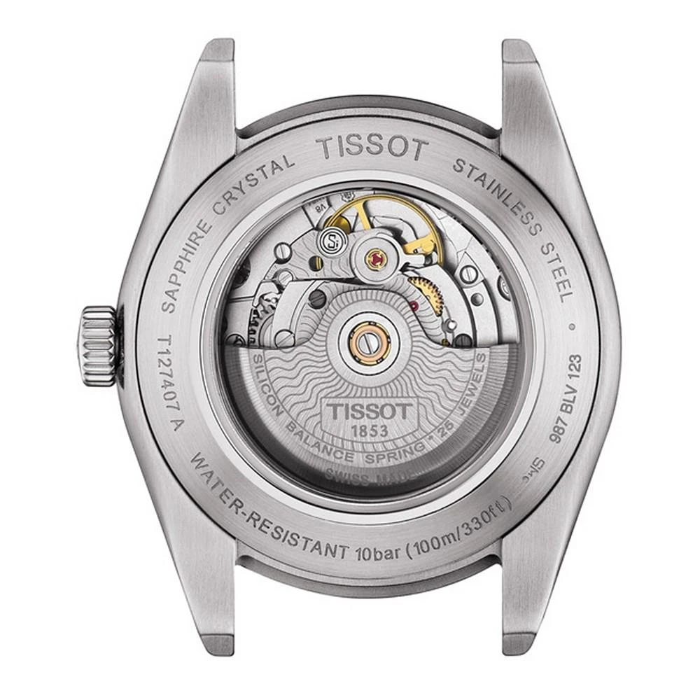 商品Tissot|Men's Swiss Automatic Gentleman Powermatic 80 Silicium Stainless Steel Bracelet Watch 40mm,价格¥5952,第3张图片详细描述