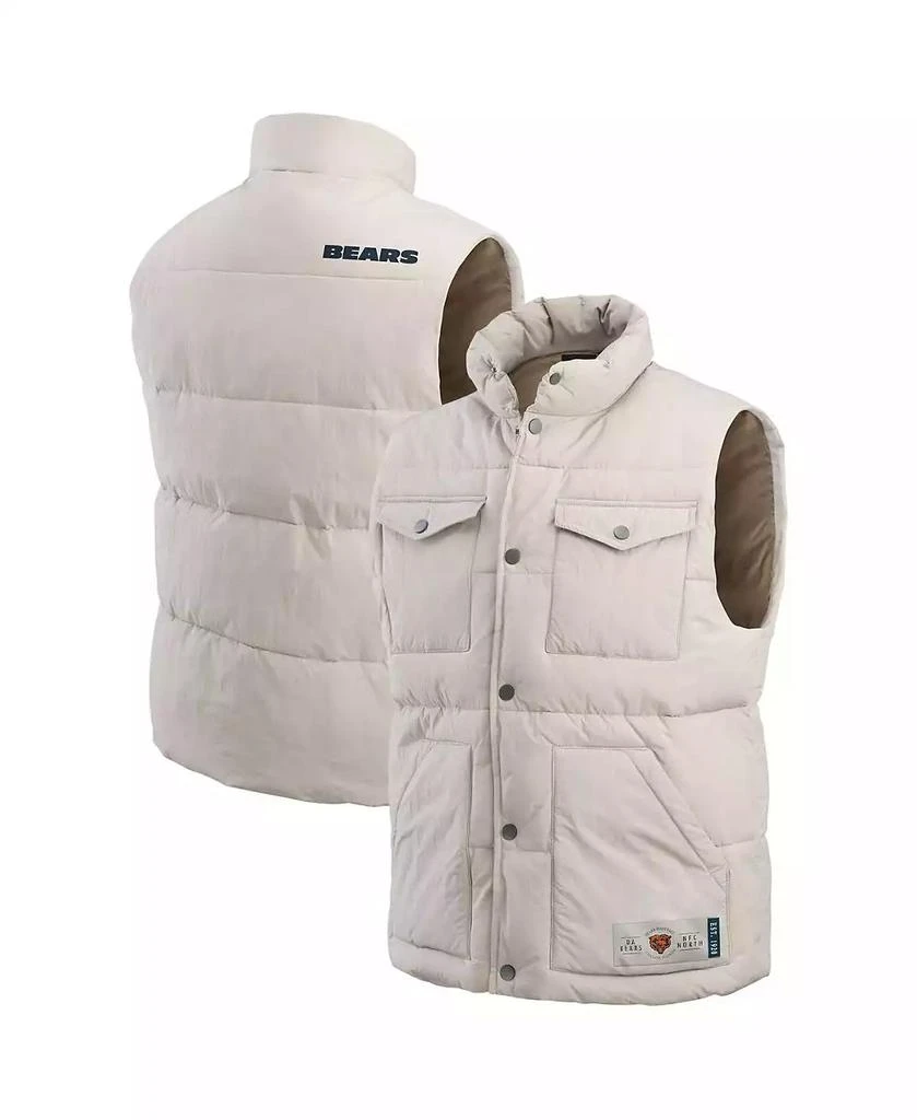 商品Fanatics|Men's Cream Chicago Bears Puffer Full-Snap Vest,价格¥772,第1张图片