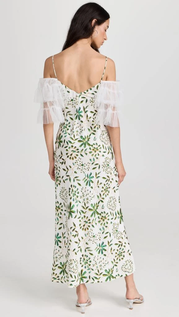 商品Rodarte|Off White and Green Printed Silk Bias Slip Dress,价格¥4474,第2张图片详细描述