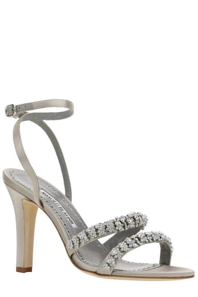 商品Manolo Blahnik|Manolo Blahnik Vedada Satin Embellished Sandals,价格¥6159,第2张图片详细描述