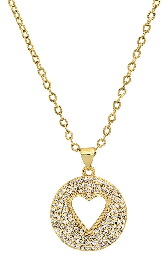 商品HMY JEWELRY|18K Gold Plated Crystal Heart Necklace,价格¥247,第1张图片