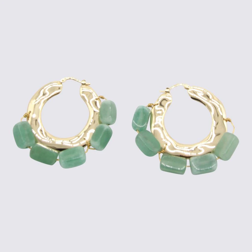 商品Jil Sander|JIL SANDER LIGHT GREEN HOOP EARRINGS,价格¥1616,第1张图片