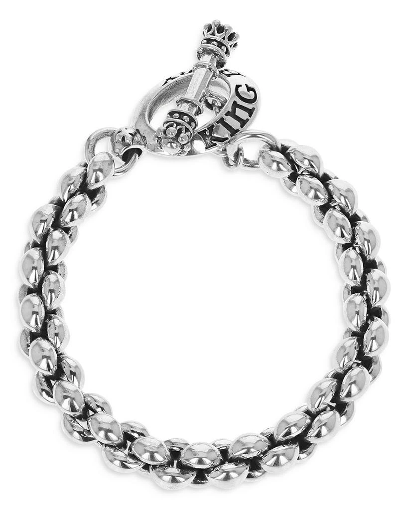 商品King Baby|Men's Sterling Silver Large Infinity Link Toggle Clasp Bracelet,价格¥8238,第1张图片