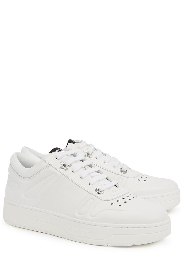 Hawaii/F white leather sneakers商品第2张图片规格展示