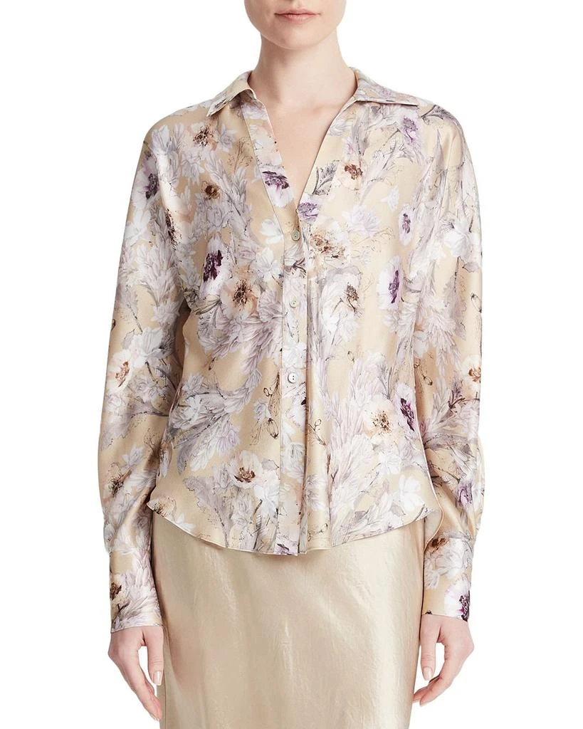 商品Vince|Silk Printed Long Sleeve Shirt,价格¥3330,第1张图片