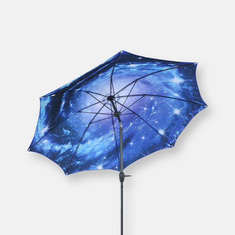 商品Sunnydaze Decor|Sunnydaze Patio Market Umbrella Blue Starry Galaxy Design Aluminum,价格¥688,第1张图片