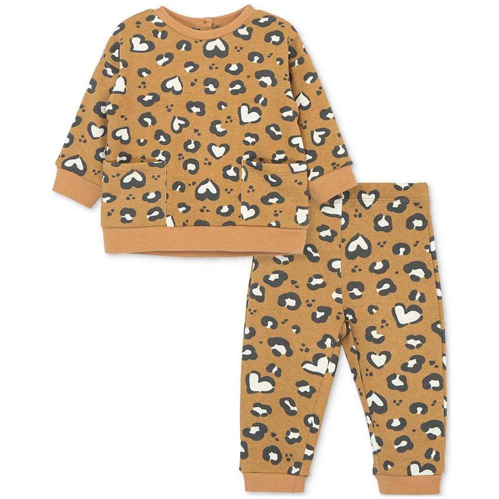 商品Little Me|Baby Girls 2-Pc. Leopard Heart Print Sweatshirt Set,价格¥283,第1张图片