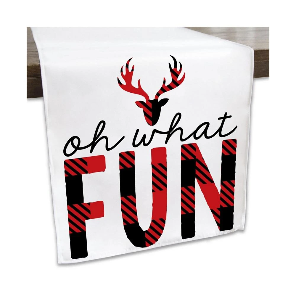 商品Big Dot of Happiness|Prancing Plaid Reindeer Holiday and Christmas Cloth Table Runner 13 x 70 in,价格¥201,第1张图片