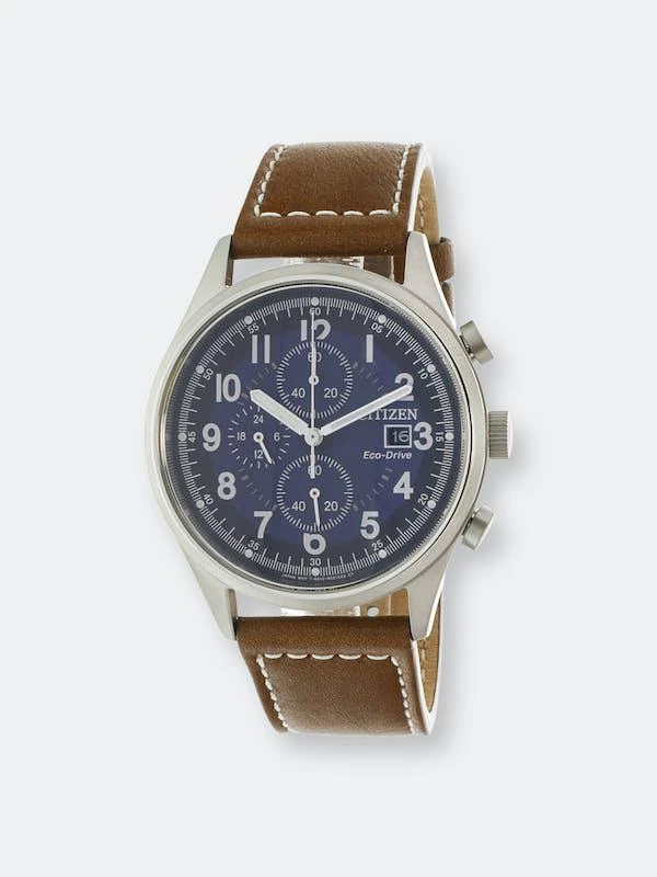 商品Citizen|Citizen Men's Chandler CA0621-05L Silver Leather Japanese Quartz Diving Watch ONE SIZE,价格¥1460,第1张图片