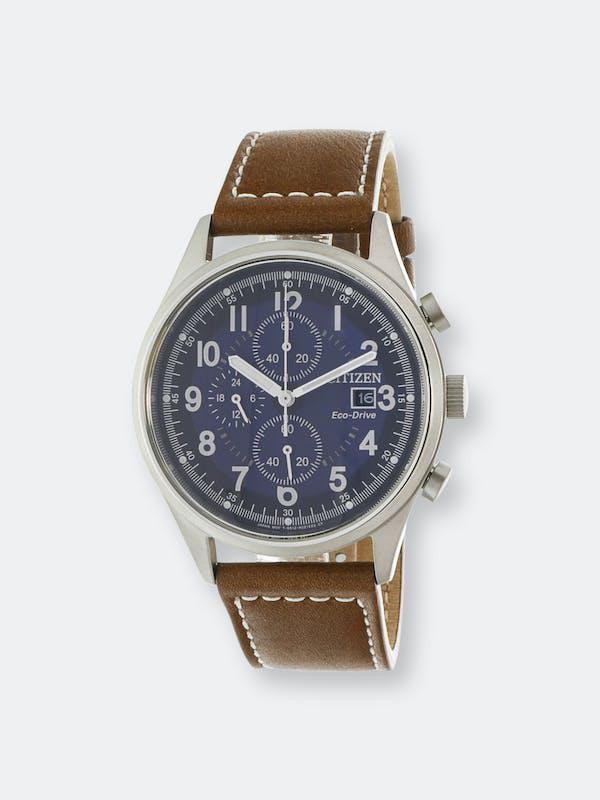 商品Citizen|Citizen Men's Chandler CA0621-05L Silver Leather Japanese Quartz Diving Watch ONE SIZE,价格¥1441,第1张图片