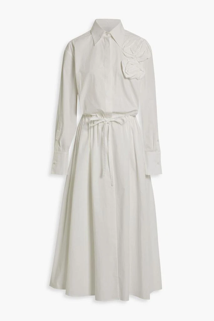 商品Valentino|Floral-appliquéd cotton-poplin midi dress,价格¥11382,第3张图片详细描述