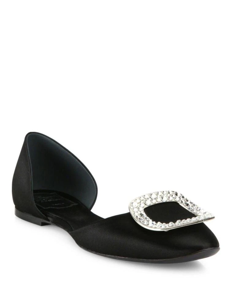 商品Roger Vivier|Ballerine Chips Satin d'Orsay Flats,价格¥7321,第1张图片