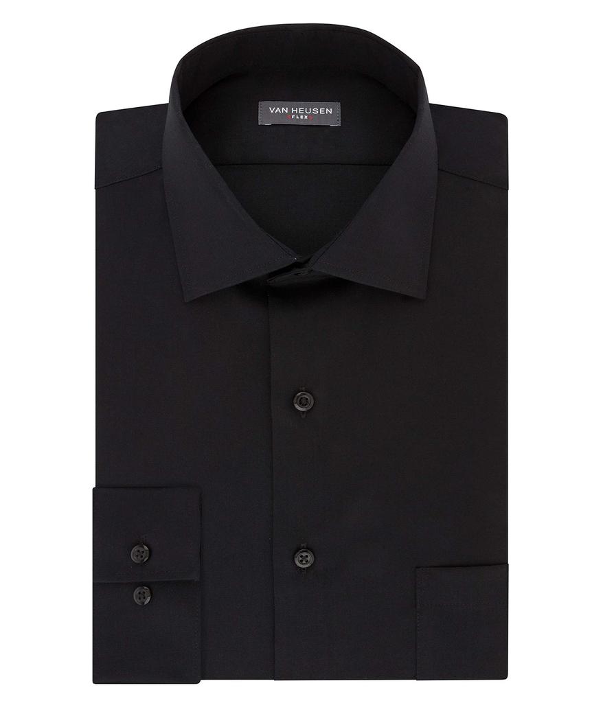 Men's Dress Shirt Regular Fit Flex Collar Stretch Solid商品第1张图片规格展示