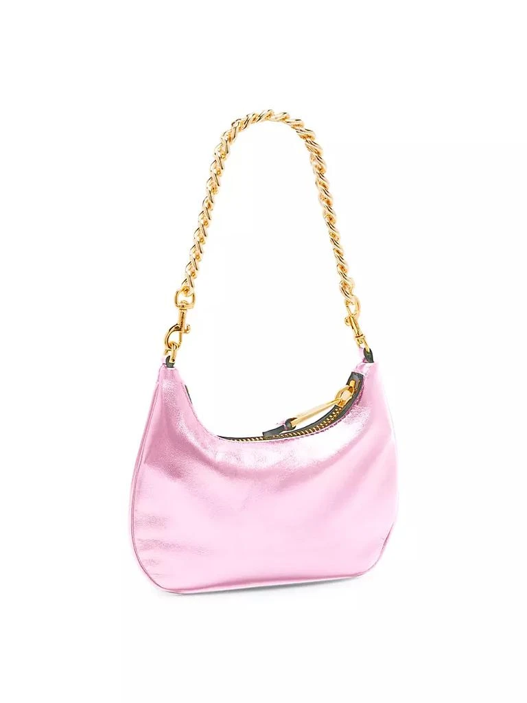 商品Moschino|Metallic Leather Crystal-Logo Crescent Shoulder Bag,价格¥2084,第3张图片详细描述