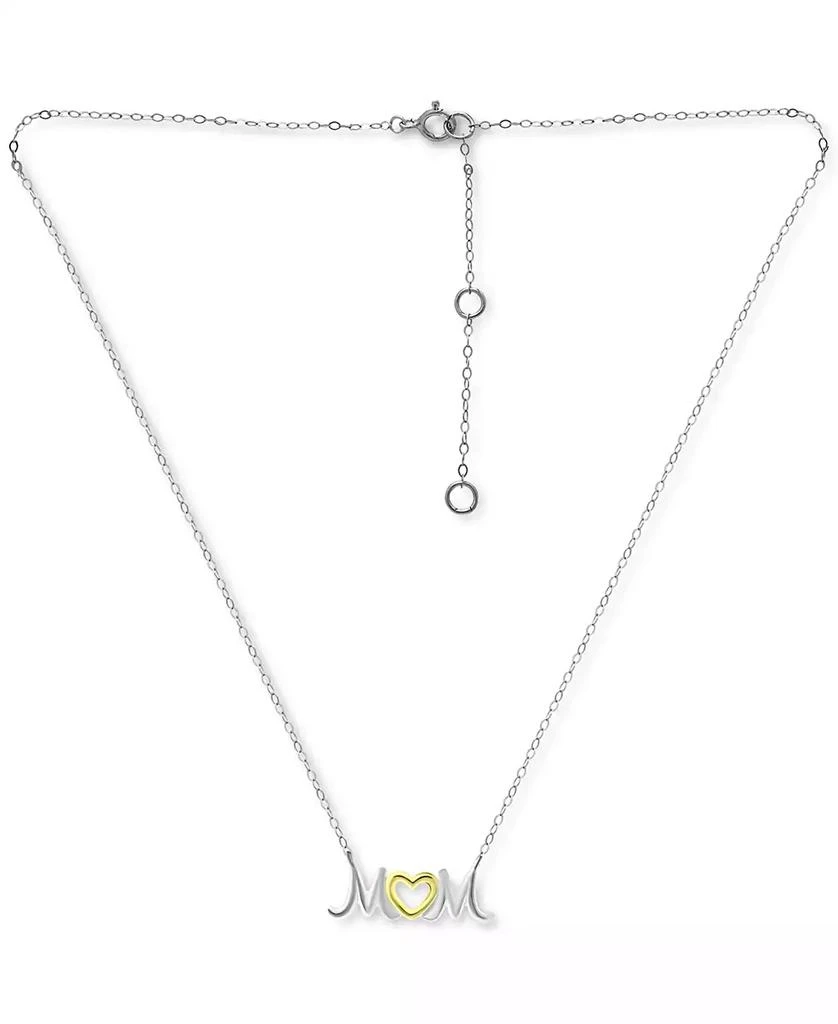 商品Giani Bernini|MOM Heart Pendant Necklace in Sterling Silver & 18k Gold-Plated, 16" + 2" extender, Created for Macy's,价格¥141,第3张图片详细描述