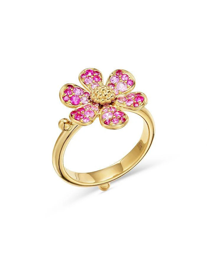 商品Temple St. Clair|18K Yellow Gold Multi-Gemstone & Diamond Flower Power Ring,价格¥26158,第1张图片