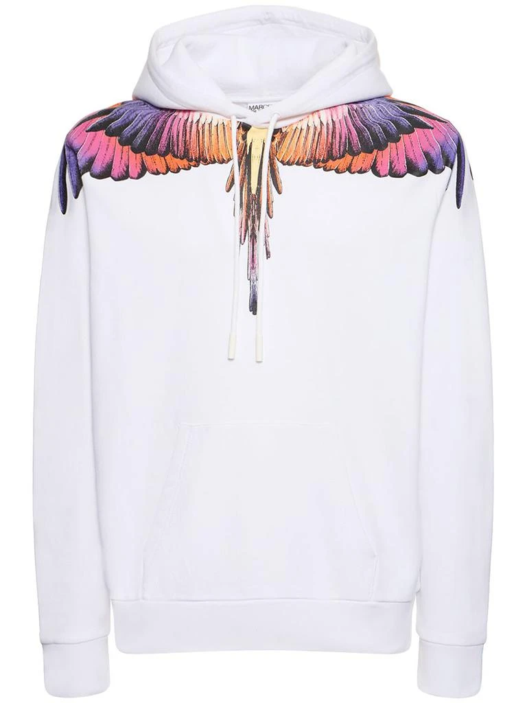 商品Marcelo Burlon|Icon Wings Print Cotton Hoodie,价格¥3023,第1张图片