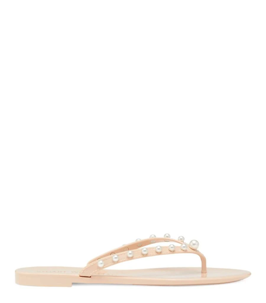 商品Stuart Weitzman|Women's Goldie Jelly Flip Flop In Poudre,价格¥831,第1张图片详细描述