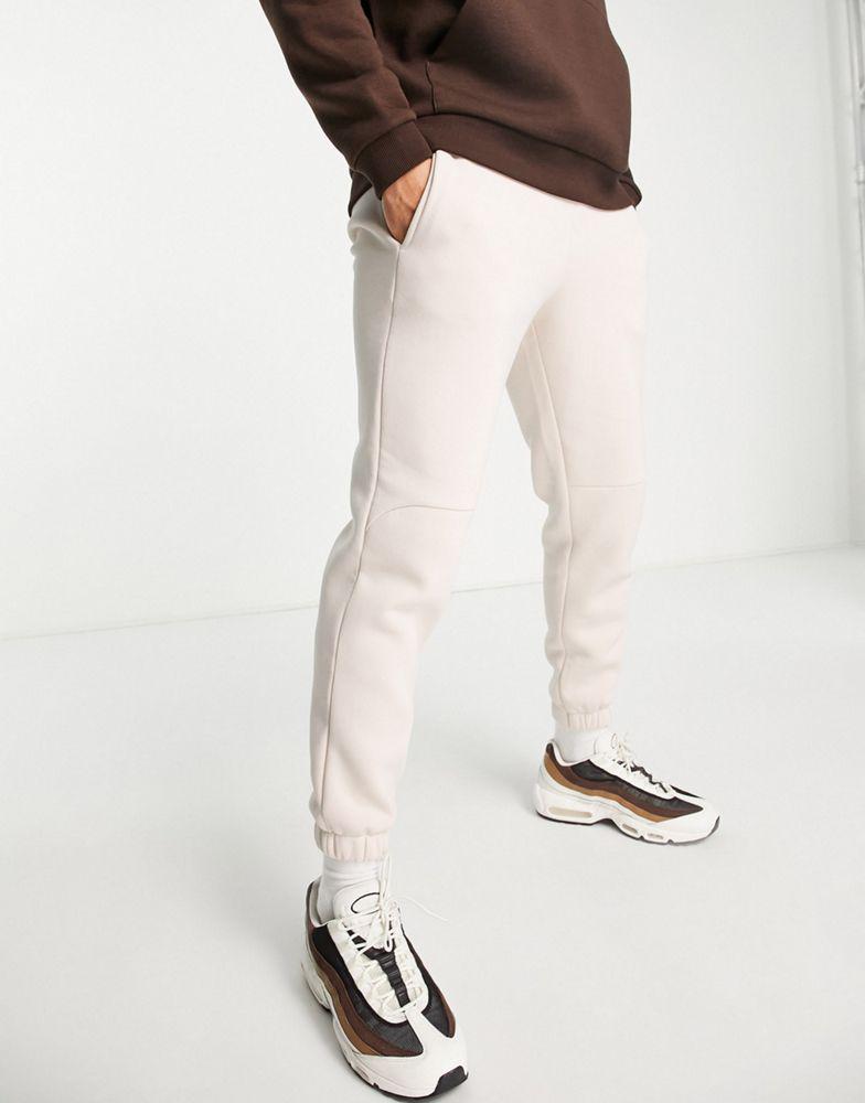 ASOS DESIGN tapered joggers in beige商品第1张图片规格展示